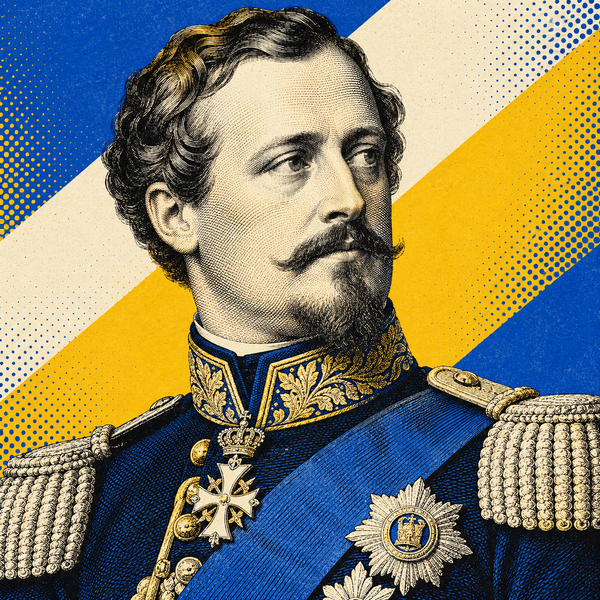 Pop art engraved portrait of Frederick VII of Denmark