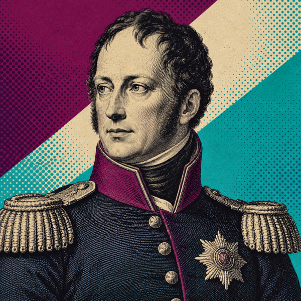 Pop art portrait of Frederick William III of Prussia for the coin collection