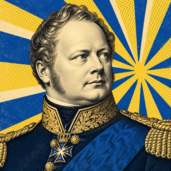 Pop art engraved portrait of Frederick William IV of Prussia