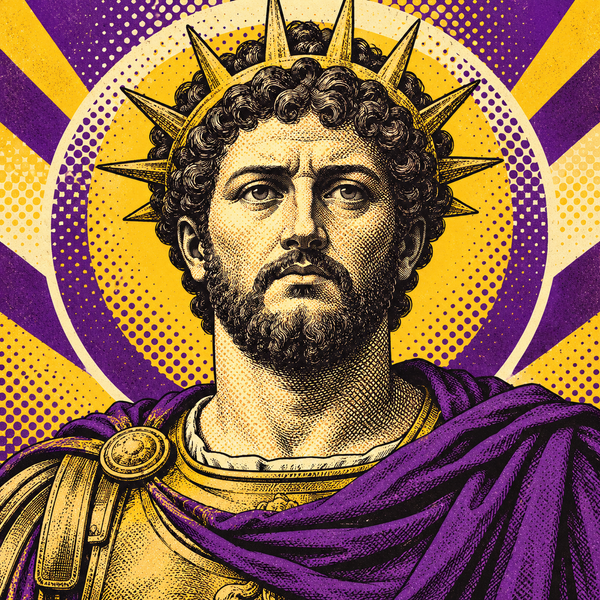 Pop art portrait of Gallienus for the coin collection