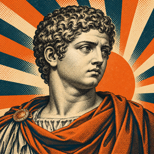 Pop art engraved portrait of Geta