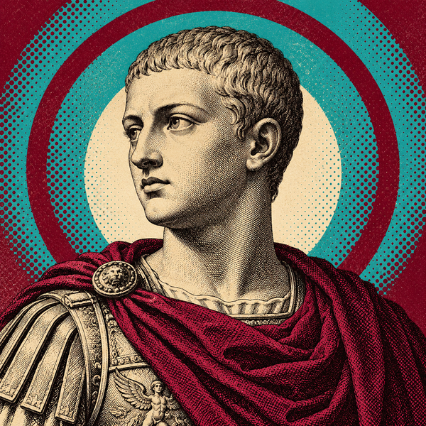 Pop art engraved portrait of Gordian III