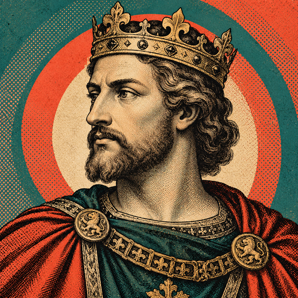 Pop art engraved portrait of Henry II of England