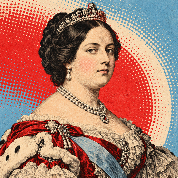Pop art portrait of Isabella II of Spain for the coin collection