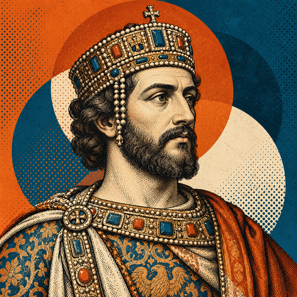 Pop art engraved portrait of John II of Trebizond