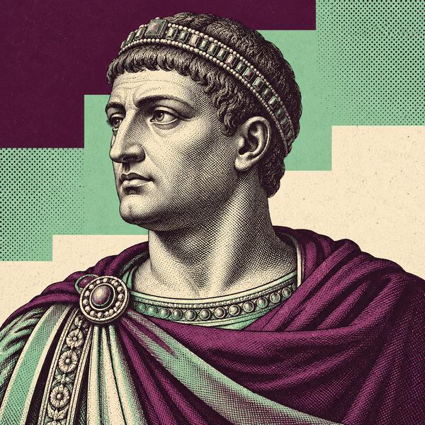 Pop art engraved portrait of Jovian