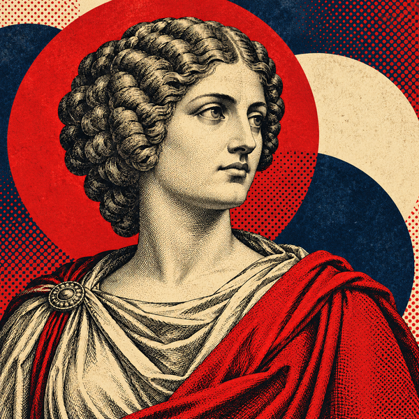 Pop art engraved portrait of Julia Domna