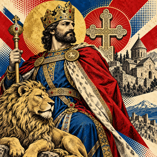 Pop art historical illustration for Leo I of Cilician Armenia coins