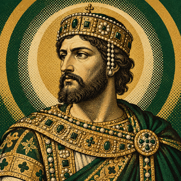Pop art engraved portrait of Leo VI the Wise