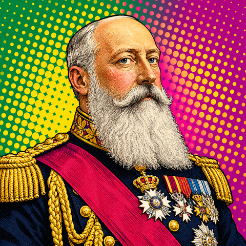 Pop art portrait of Leopold II, King of the Belgians, 1865–1909