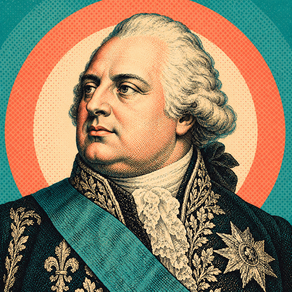 Pop art engraved portrait of Louis XVIII of France