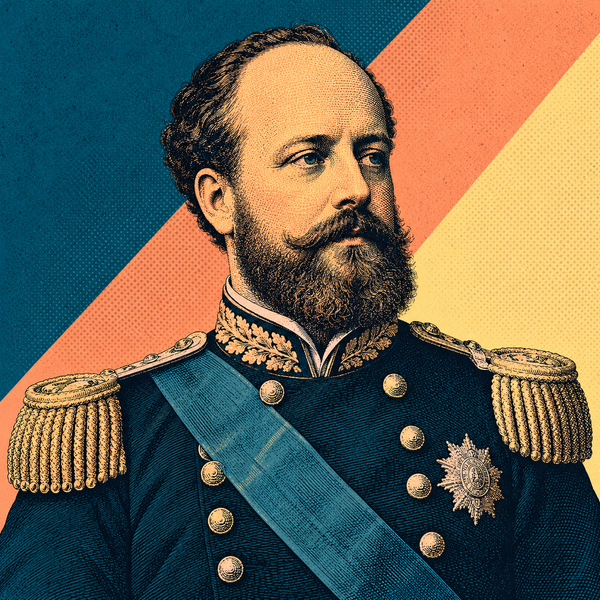 Pop art portrait of Luis I of Portugal for the coin collection