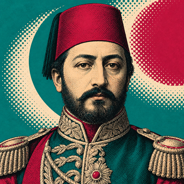 Pop art portrait of Mahmud II for the coin collection