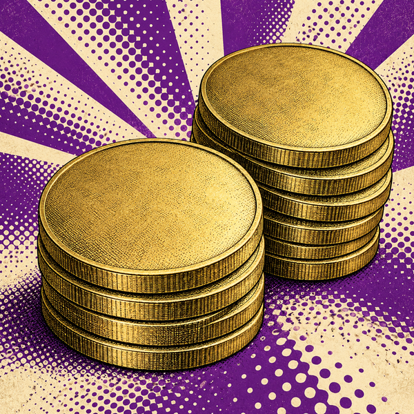 Pop art illustration of manganese brass coin blanks