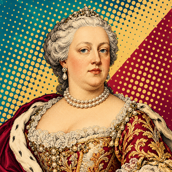 Pop art portrait of Maria Theresa of Austria for the coin collection