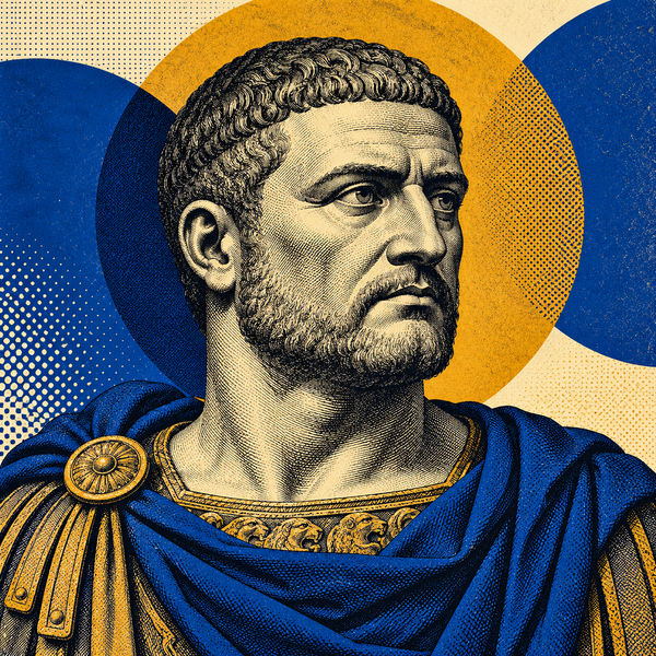 Pop art engraved portrait of Maximian