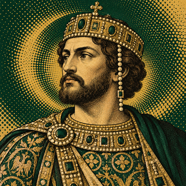 Pop art engraved portrait of Michael VII Doukas