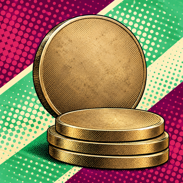 Pop art illustration of nickel bronze coin blanks