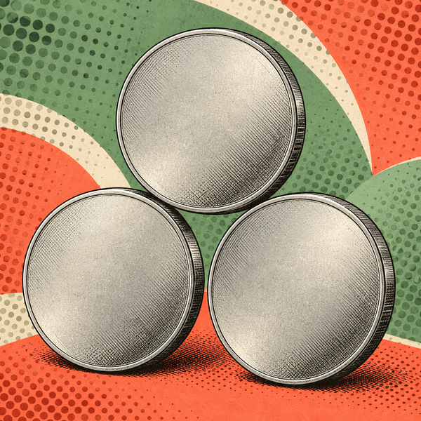 Pop art illustration of nickel-clad steel coin blanks