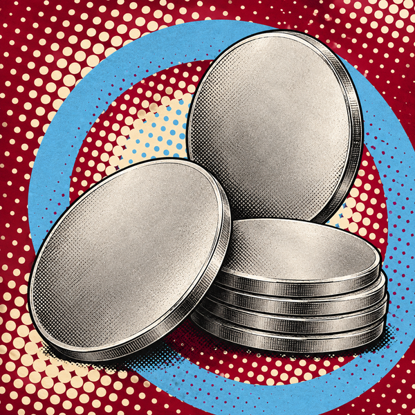 Pop art illustration of nickel-plated steel coin blanks