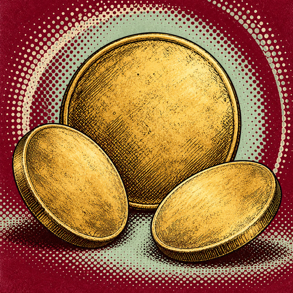 Pop art illustration of nordic gold coin blanks