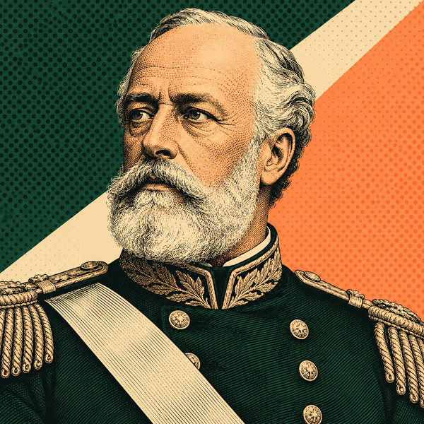 Pop art portrait of Oscar II of Norway for the coin collection