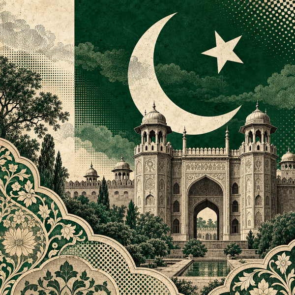 Engraved pop art geographical illustration for Pakistan coins