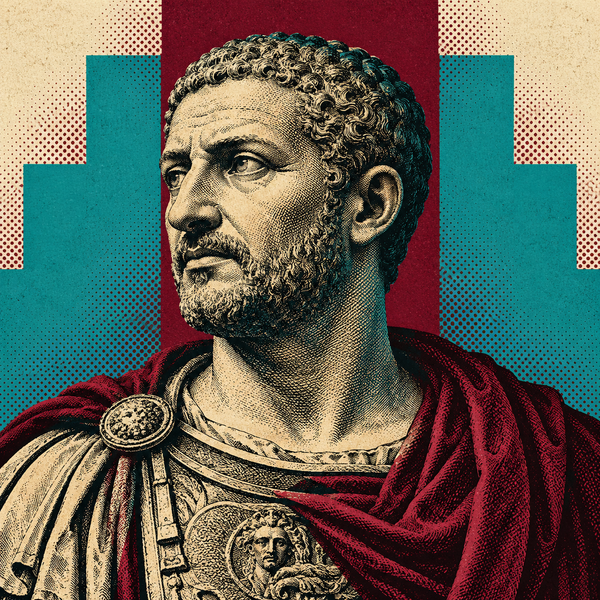 Pop art engraved portrait of Philip I the Arab