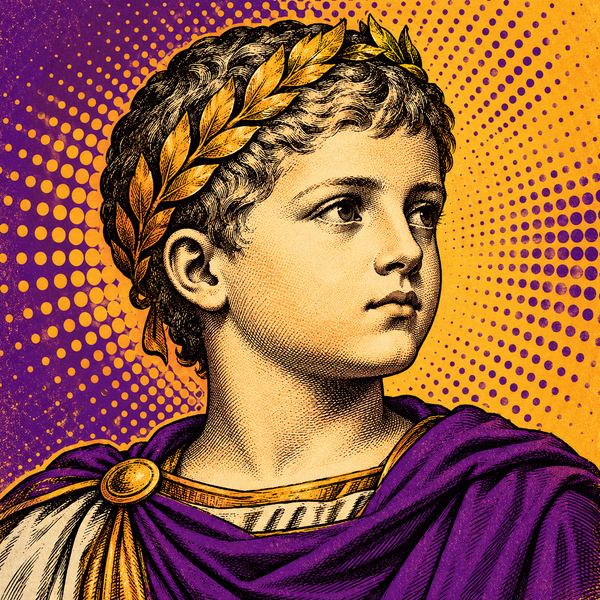 Pop art engraved portrait of Philip II of Rome