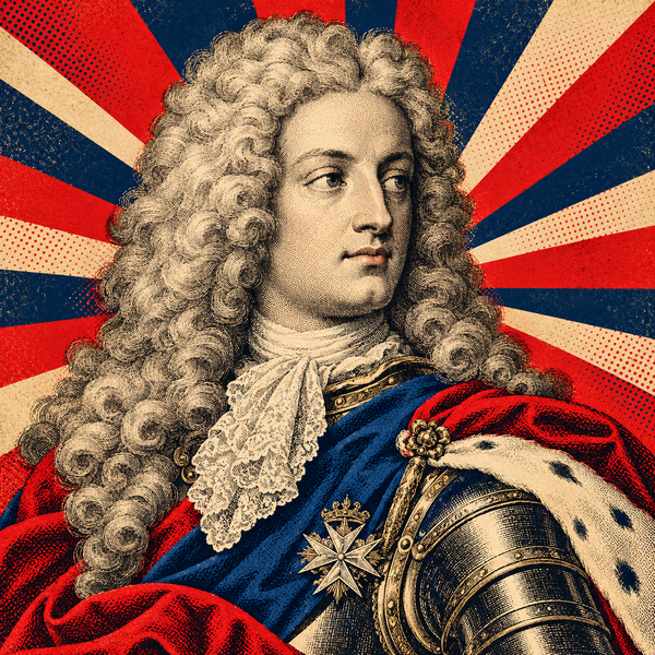 Pop art engraved portrait of Philip V of Spain