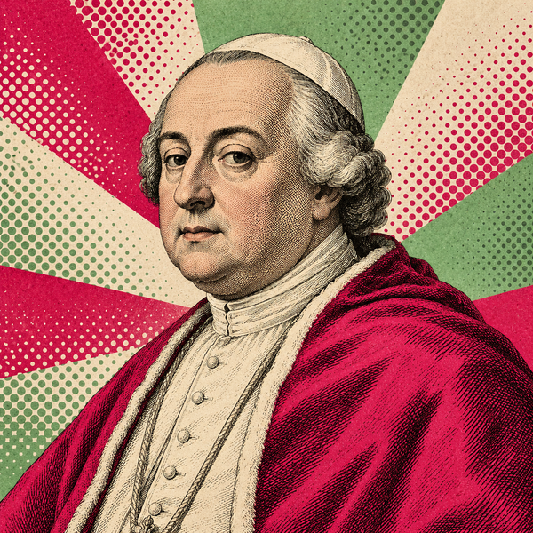 Pop art portrait of Pius VI for the coin collection