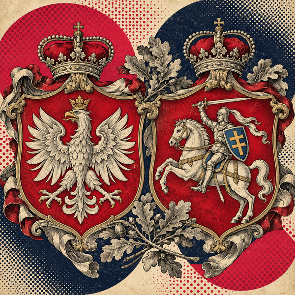 Pop art historical illustration for Polish–Lithuanian Commonwealth coins