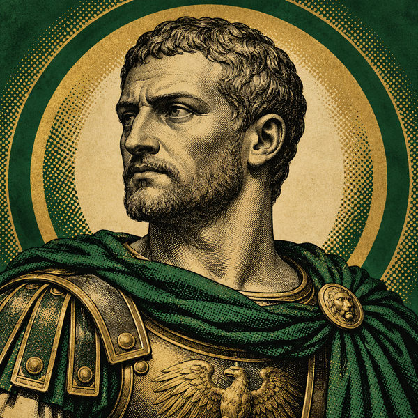 Pop art engraved portrait of Probus