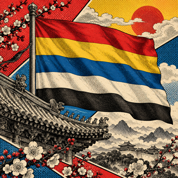 Pop art historical illustration for Republic of China Mainland coins