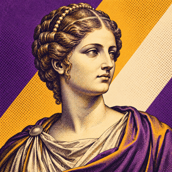 Pop art engraved portrait of Salonina