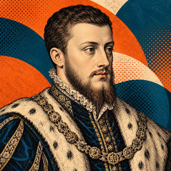 Pop art engraved portrait of Sigismund II Augustus