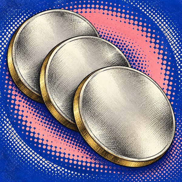 Pop art illustration of silver-plated brass coin blanks