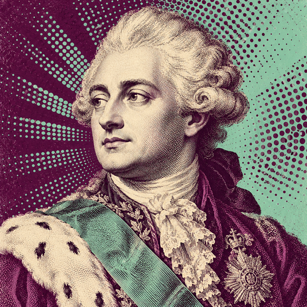 Pop art engraved portrait of Stanislaus II Augustus