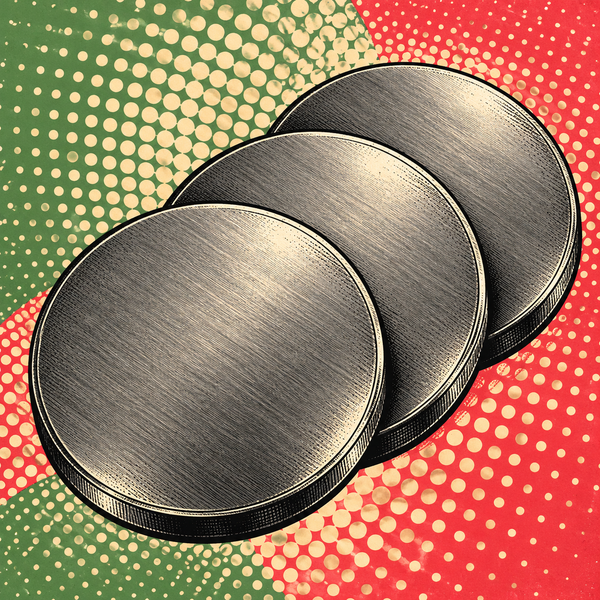 Pop art illustration of steel coin blanks