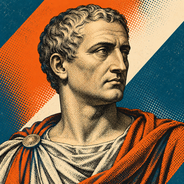 Pop art engraved portrait of Tacitus