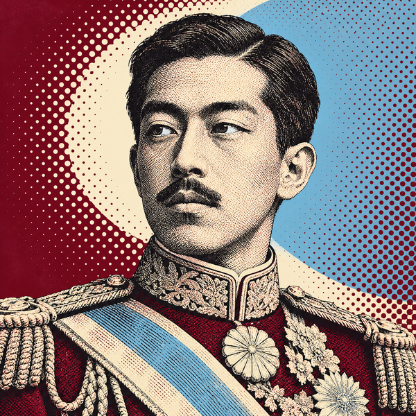 Pop art portrait of Taisho of Japan for the coin collection