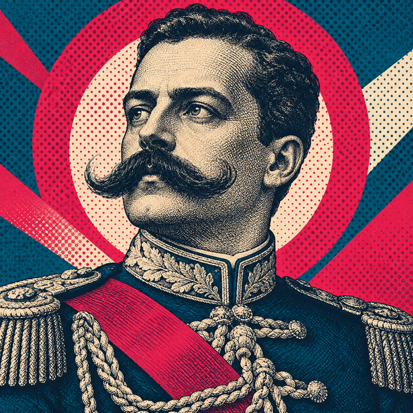 Pop art portrait of Umberto I of Italy for the coin collection