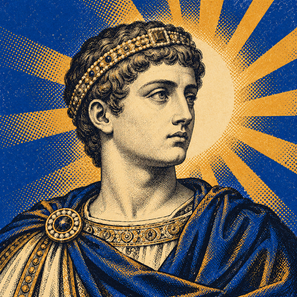 Pop art engraved portrait of Valentinian II