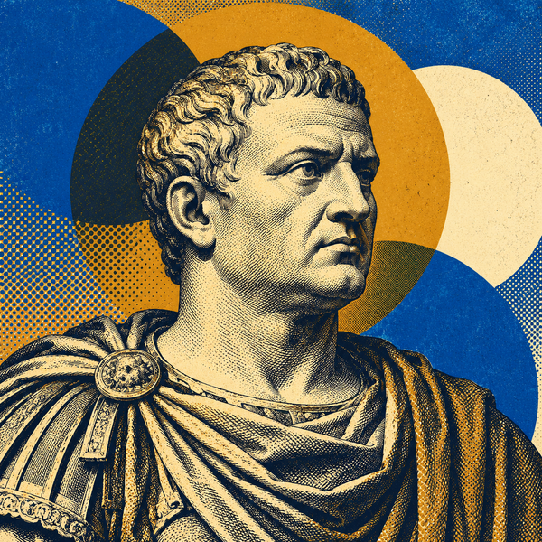 Pop art engraved portrait of Valerian I