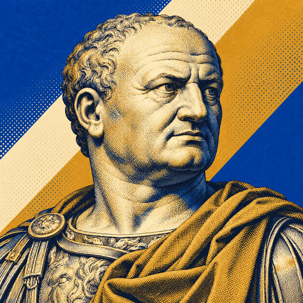 Pop art engraved portrait of Vespasian
