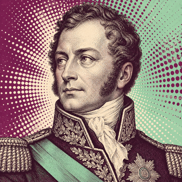 Pop art engraved portrait of William I of the Netherlands