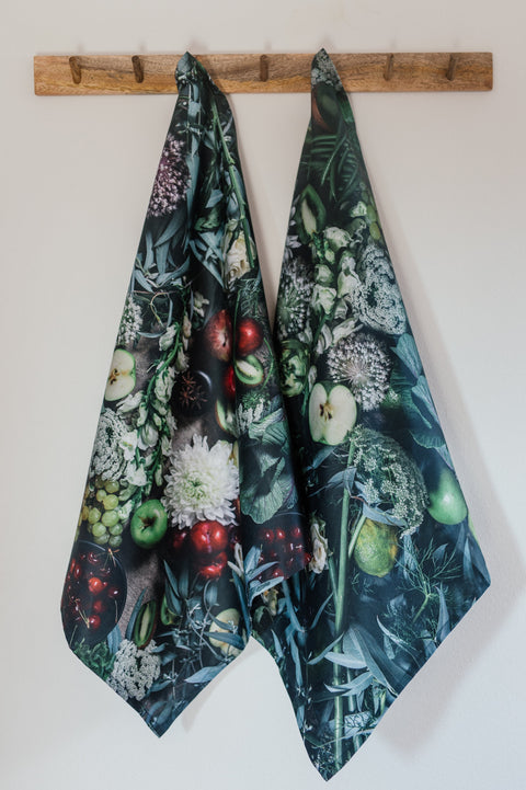 Moody Green Cotton Tea Towel