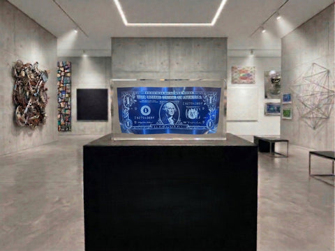 Karl Lagasse - NEW Sculpture *One dollar Blue Inclusion*