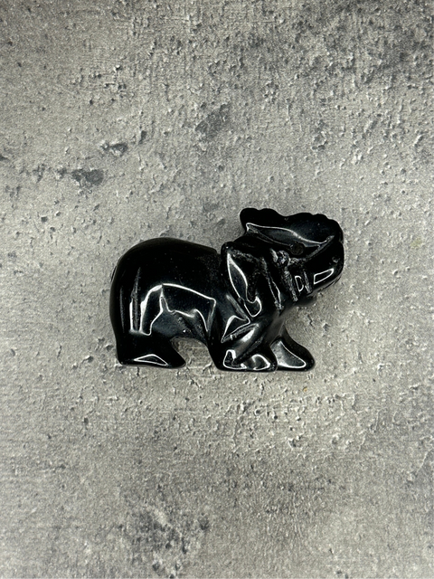 Schwarzer Obsidian - Elefant