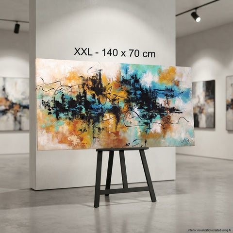 Monika Spiewak - Abstract - Oil Painting Stretched On The Frame - XXL - Ready To Hang - 1/1 Unique Piece